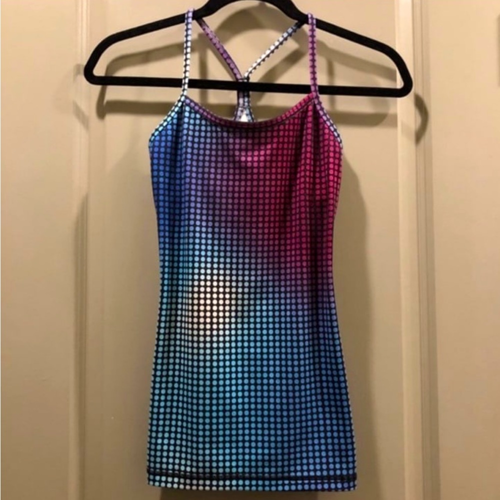lululemon cosmic dot rainbow power y tank